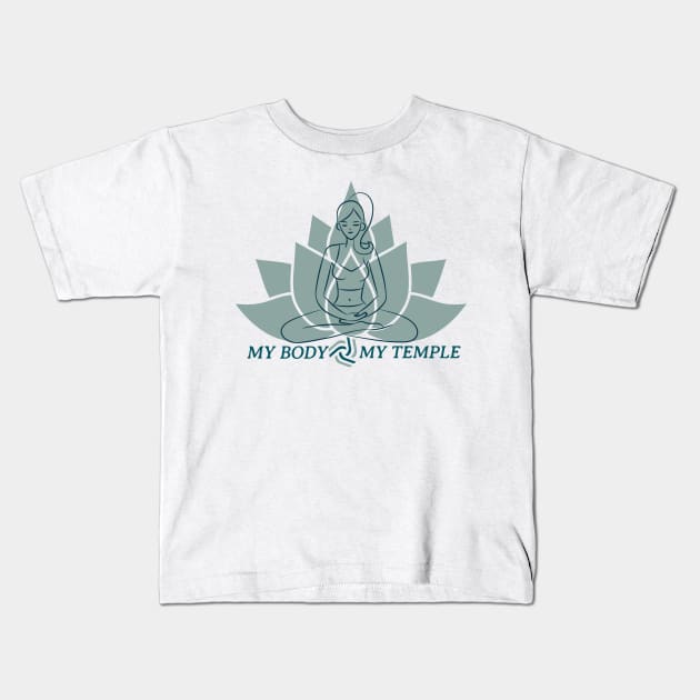 My body, my temple - Self Acceptance Kids T-Shirt by Abstract Designs